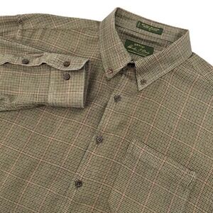 Orvis Mens XL Long Sleeve Button Down Shirt Silk Wool Blend Houndstooth
